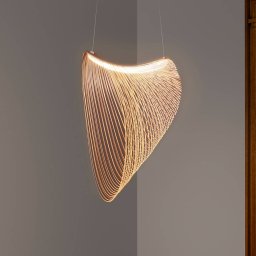 Luceplan Illan LED wooden hanging lamp dim Ø 80 cm