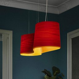 LZF LAMPS LZF New Wave hanging light, red/yellow
