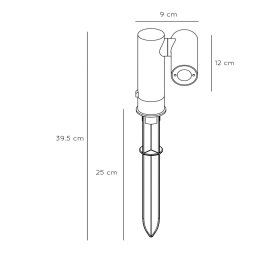 Lucide Tatum LED ground spike light with rotatable spot