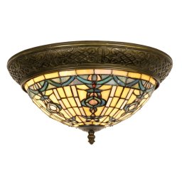Clayre&Eef Round ceiling lamp Kimberly Tiffany-style 38 cm
