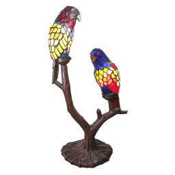 Clayre&Eef 6017 decorative light, 2 parrots, Tiffany design