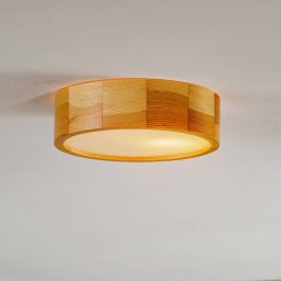 Envostar Kerio ceiling lamp, Ø 27 cm, natural pine