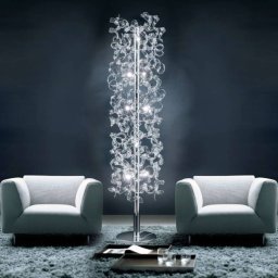Metallux Crystal floor lamp with studded rod