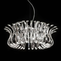 Metallux Glass hanging light Wave with 65 cm diameter