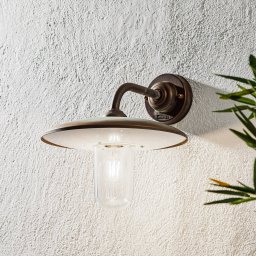 Moretti Luce Casale outdoor wall light, antique copper clear glass
