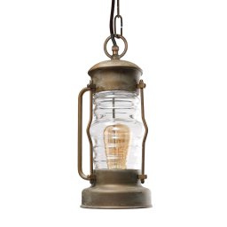 Moretti Luce Antiko pendant light in lantern shape, seawater resistant