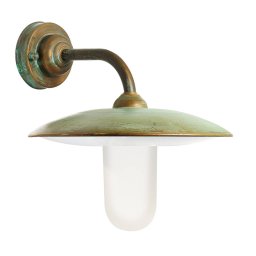 Moretti Luce Casale outdoor wall light antique brass opal glass