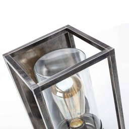 Moretti Luce Outdoor wall light Cubic³ 3365, antique nickel/clear