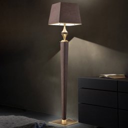 Masiero Darshan floor lamp with a brown leather cover