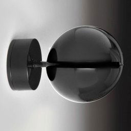 Milan Iluminación Milan Bo-La wall spotlight, round mount, black