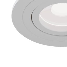 Maytoni Atom recessed spotlight, GU10, white round frame