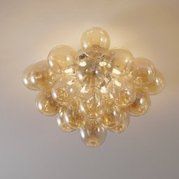 Maytoni Balbo ceiling light, amber glass lampshades