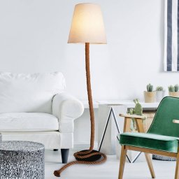 Näve Rope fabric floor lamp with natural rope
