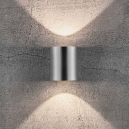 Nordlux LED outdoor wall light Canto 2, 10 cm, stainless steel