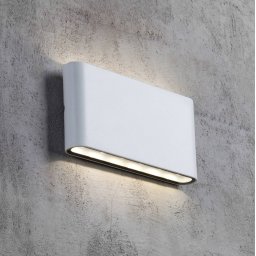 Nordlux Kinver LED outdoor wall light, flat shape, white