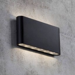 Nordlux Kinver LED outdoor wall light, flat shape, black