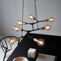Nordlux Josefine hanging light in black, seven-bulb