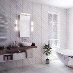 Nordlux Helva Double Basic LED bathroom wall light, white