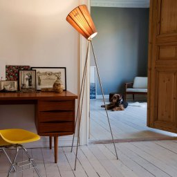 Northern Oslo Wood floor lamp steel/beige