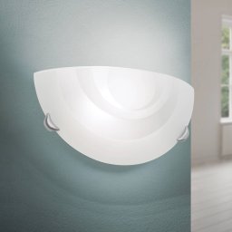 ORION Ada wall light made of opal glass, semicircular