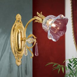 ORION La Boheme wall light, gold, 1-bulb, crystal glass