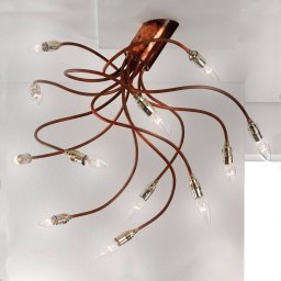 ORION Copper ceiling light BRAZONA with twelve arms