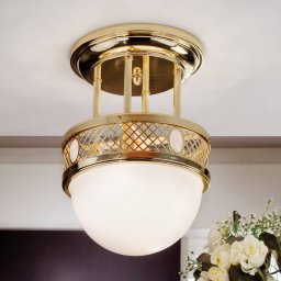 ORION Old Vienna semi-flush ceiling light, brass