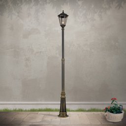 ORION Puchberg lamp post, 1-bulb, 249 cm, white-gold