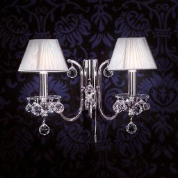 ORION Silvery fabricwall lamp Crystal Design, 2-light