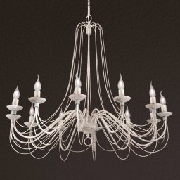 ORION Rustic country style chandelier Antonina, 12-light