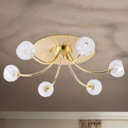 ORION Lead crystal ceiling light Maderno, gold, 57 cm
