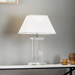 ORION Veronique table lamp, wide base, white/chrome