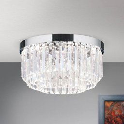 ORION Prism LED ceiling light, chrome, Ø 35 cm