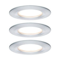 Paulmann LED recessed spotlight Nova Coin, 3 aluminium round dimmable