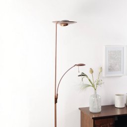 Steinhauer Bronze-coloured LED floor lamp Zenith with dimmer