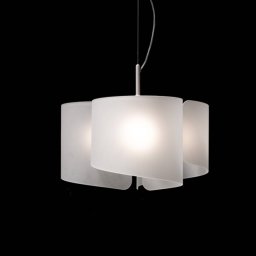 Selène Papiro pendant light, 3-bulb, satinised