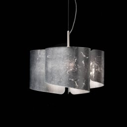 Selène Papiro pendant light, 3-bulb, silver