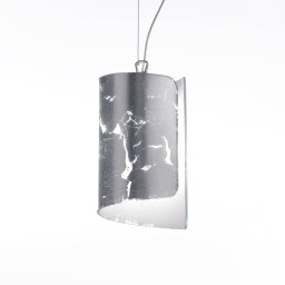 Selène Papiro pendant light with glass shade Ø 15 cm, silver