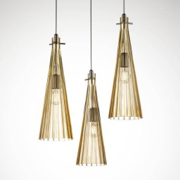 Selène Costa Rica pendant light, 3-bulb, amber