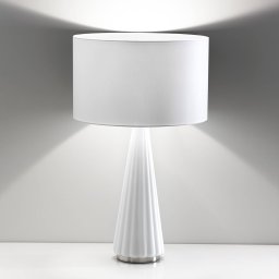 Selène Costa Rica table lamp, white lampshade, white base