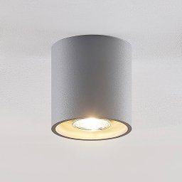 Lindby Parvin aluminium downlight, round, grey
