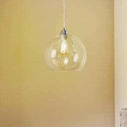 SOLLUX LIGHTING Colour pendant light, transparent glass shade