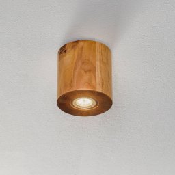 SOLLUX LIGHTING Ara ceiling light as a wooden cylinder