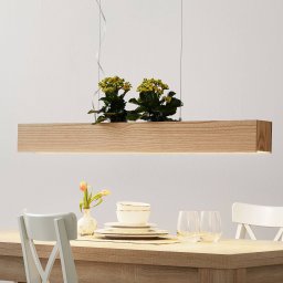 Searchlight Ash LED pendant light lampshade made of light wood