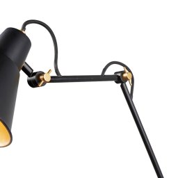 Searchlight 7403 wall light with 3 joints, black and gold