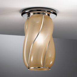 Siru Amber-coloured Orione ceiling light, striped
