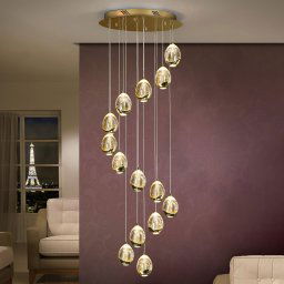 Schuller Valencia Rocio LED pendant light, 14-bulb, gold Bluetooth
