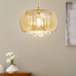 Schuller Valencia Argos LED hanging light with crystal drops Ø 22 cm