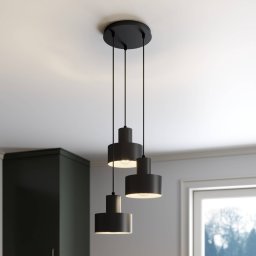 SIGMA Rif pendant light, round 3-bulb, black