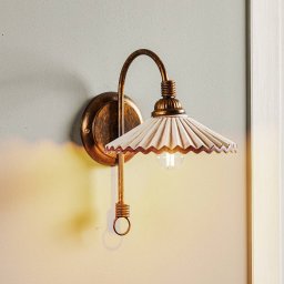 ONLI Rosina wall light, bronze with pink ceramic shade